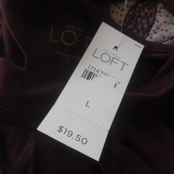 LOFT Ann Taylor Burgundy Tank Top Large L - Picture 4 of 4